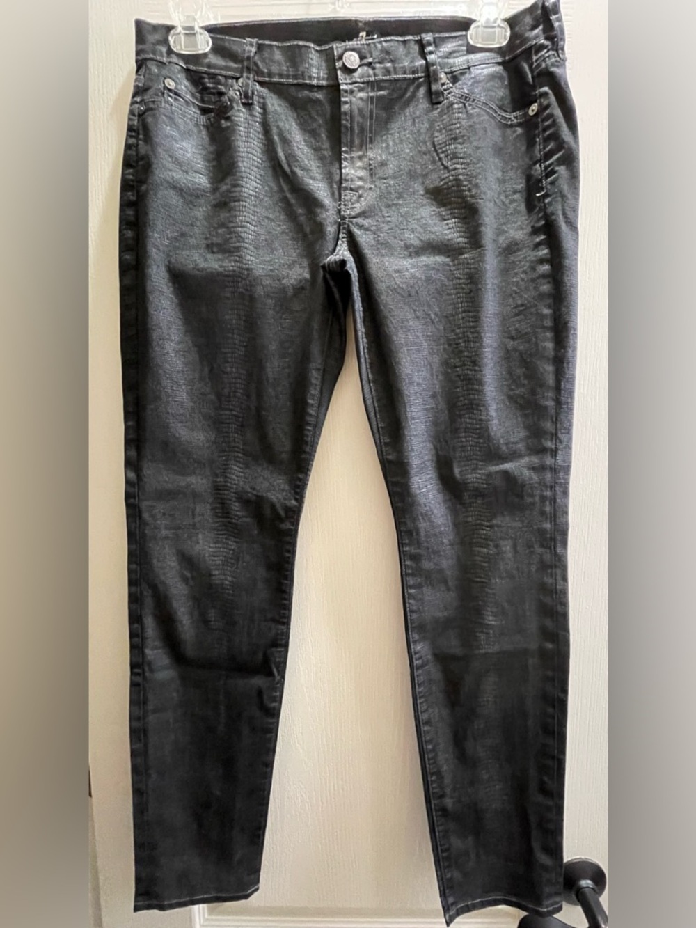 7 for all mankind Snake Jeans Black Gray Sz 32 - Like New - skinny
